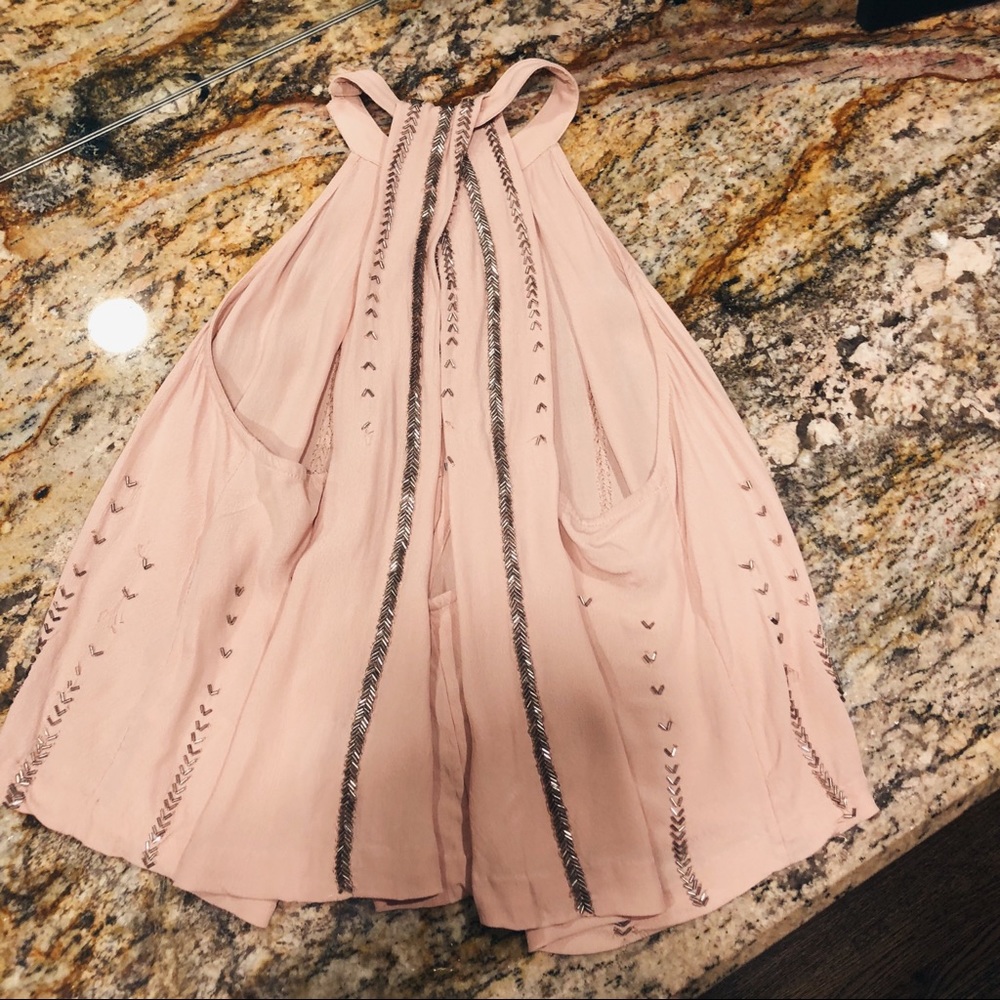 Light Pink Beaded Free People Tank - Picture 2 of 4